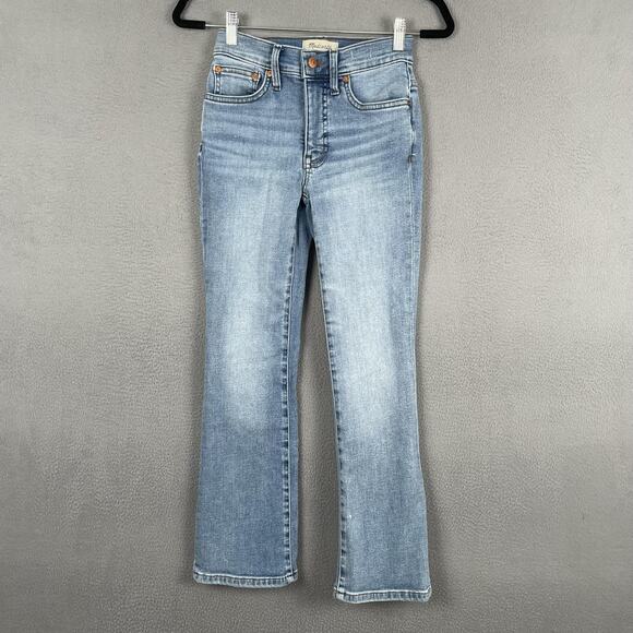 Madewell Denim - Madewell Jeans Womens 24 Light Wash Mid Rise Kick Out Denim Stretch Casual